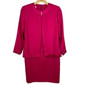 Vintage Henry Lee Dress‎ 12 Pink Layered Look Blazer Long Sleeve Union Label Vtg
